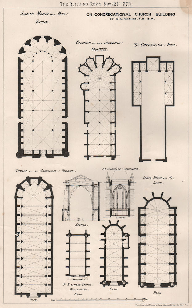 Sta Maria del Mar; Church of the Jacobins, Toulouse; St Catherine, Pisa 1873